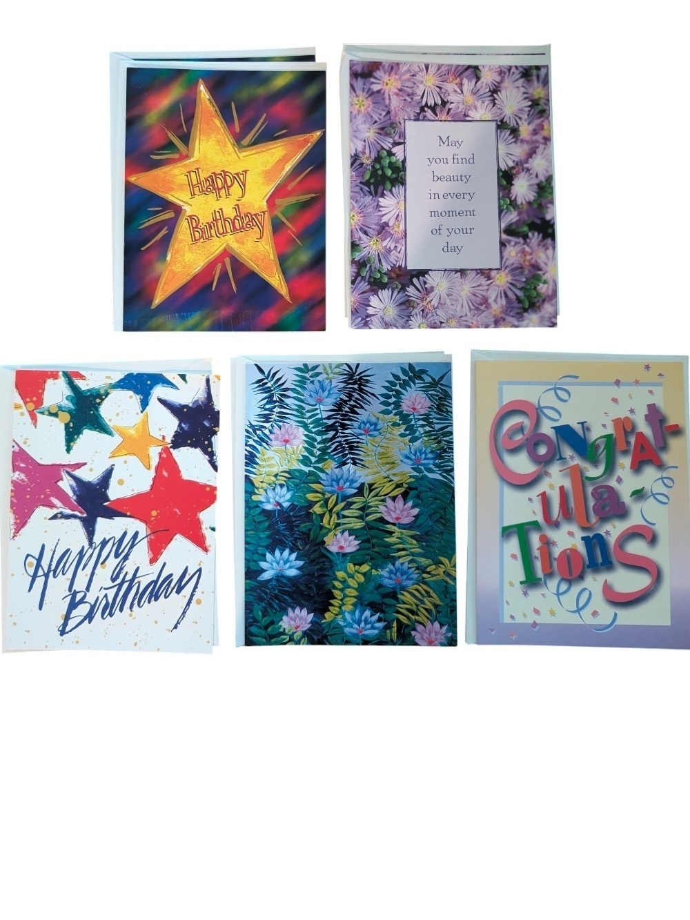 Assorted Colorful Greeting Card Pack - 10 Cards